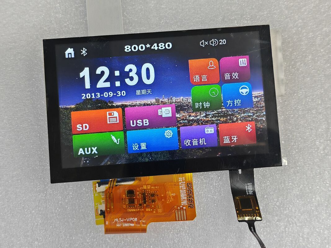 50 Pin RGB Interface Industrial Touch Display 300 cd/m2 LCD Touch Screen 800x480