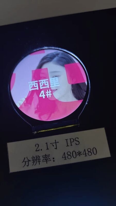 2.1 Inch TFT LCD Module Display 480x480 LCD Screen Module 250 cd/m2 With 16.7M Colors